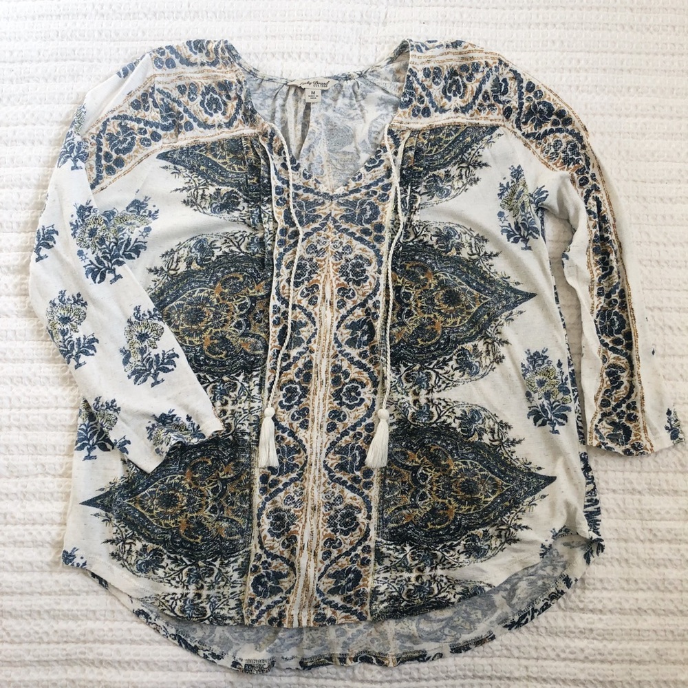 Lucky Brand // boho print peasant top